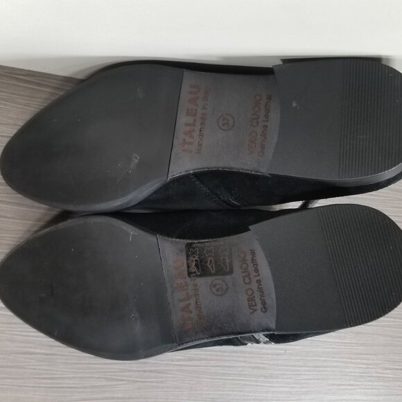 Italeau Miralda Waterproof Zip Ankle Bootie, Black Suede, Womens Size 6.5 M / 37 - Picture 11 of 12